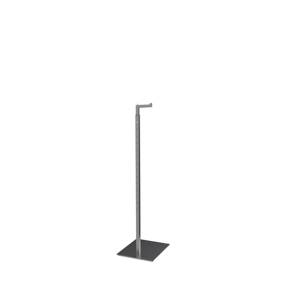 BINK - Adjustable L display, 110-175cm H, in brushed stainless steel