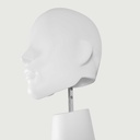 Elegante damesetalagepop, semi-abstract hoofd, EU34, kleur wit, Mirror Mirror, pose FM005