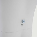 Elegante damesetalagepop, semi-abstract hoofd, EU34, kleur wit, Mirror Mirror, zittende pose FM004