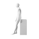 Stijlvolle herenetalagepop, semi-abstract hoofd, EU48, kleur wit, Mirror Mirror, zittende pose MM204
