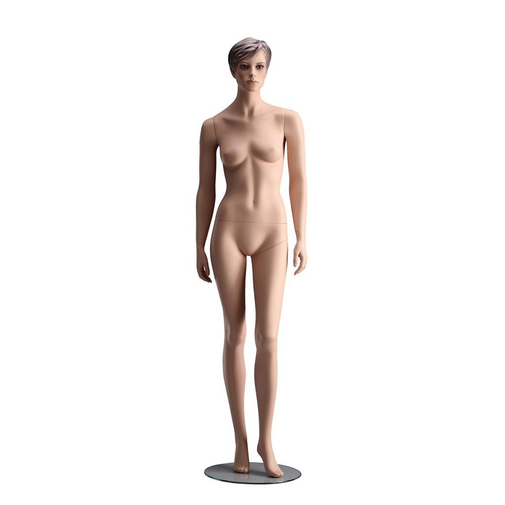 Female window mannequin sculpted hair