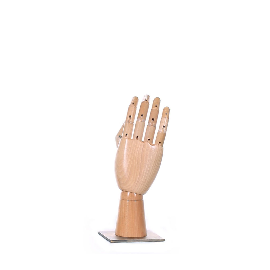 BINK - right female hand in wood, natural clear varnish