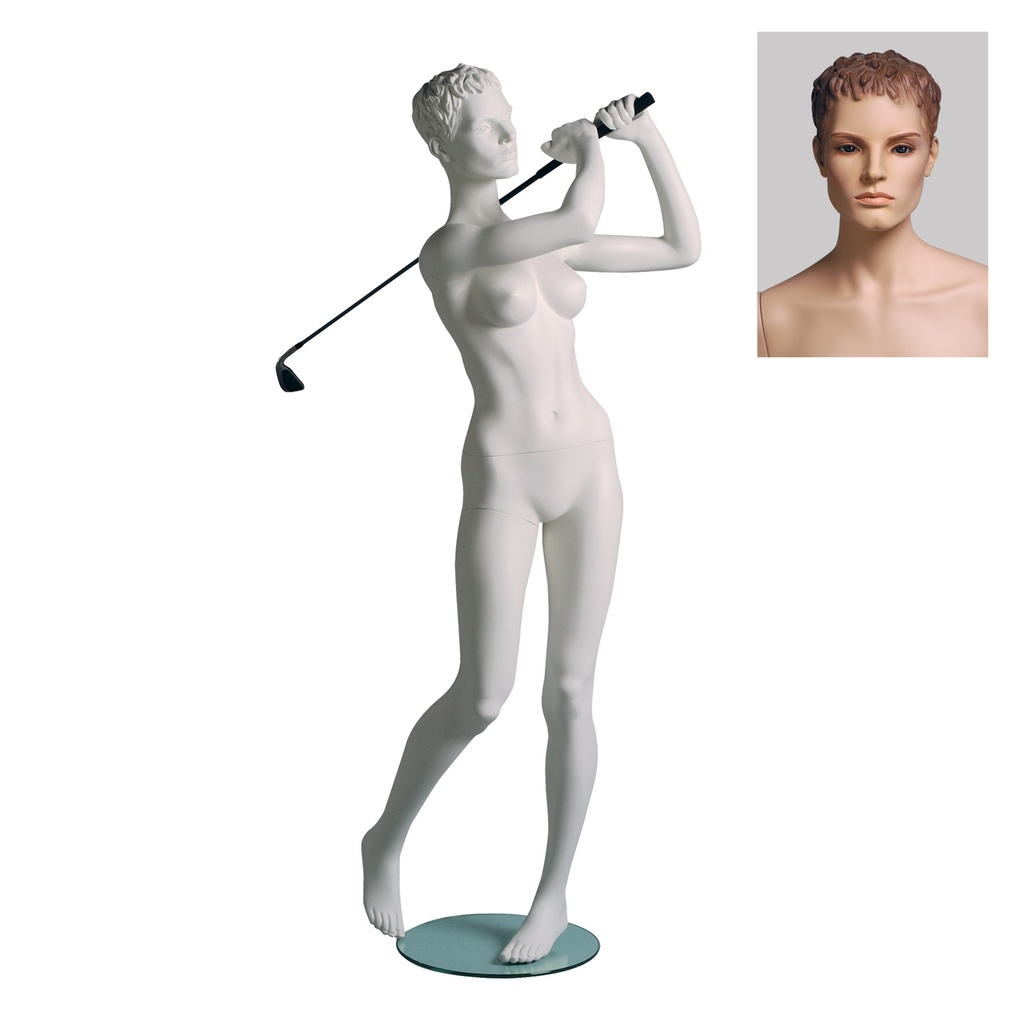 BINK - Female window mannequin sculpted hair, All Sports