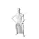 Sitting male window mannequin sculpted hair, Nik