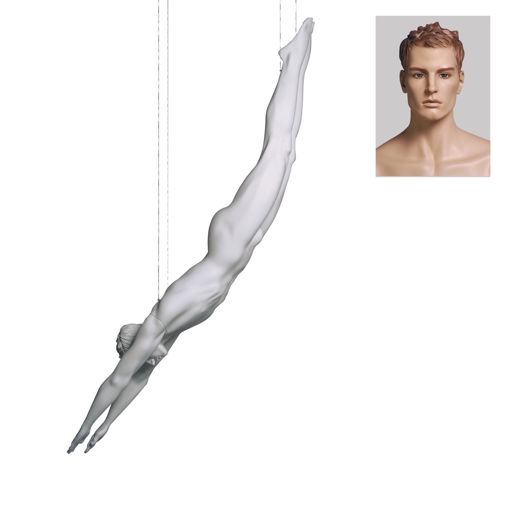 BINK - Male window mannequin sculpted hair, All Sports