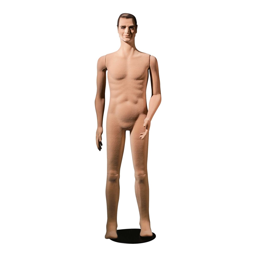 Flexible male mannequin with sculpted hair, Polyflex