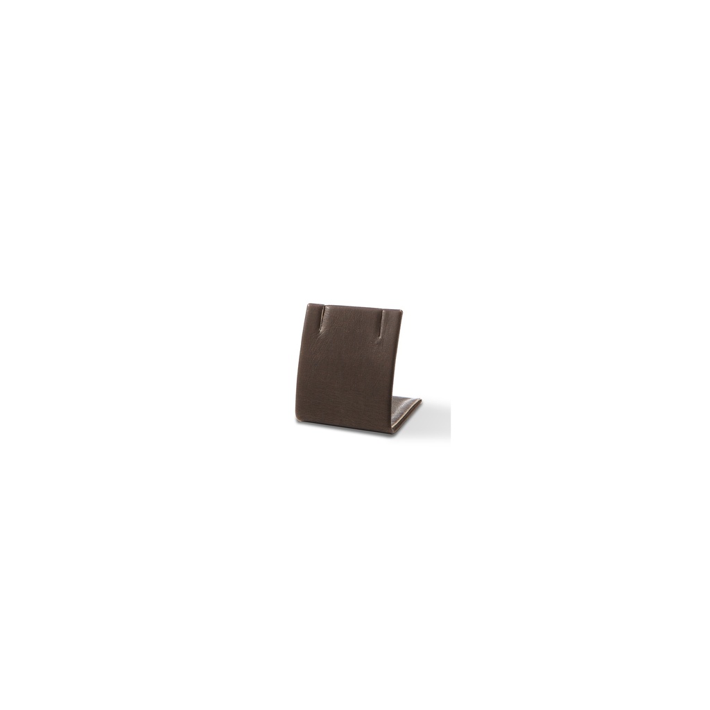 Earring display, chocolate brown imitation leather
