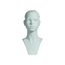 Infantil cabeza con cabello esculpido, FRP, blanco mate 