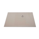 Rectangular base for adult window mannequin, brushed stainless steel