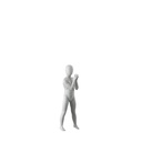 Abstract grey child mannequin, with abstract head, 4 years, glass base, pose C201