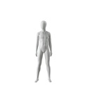 Abstract grey child mannequin, with abstract head, 12 years, glass base, pose C209