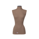 Female torso, PU, overstitched with taupe fabric