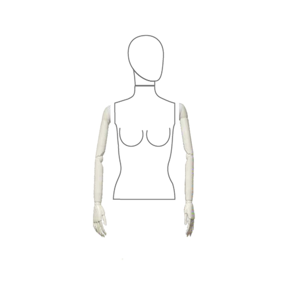 Pair of adjustable female arms, white