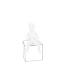 Unbreakable child mannequin, 3-6 months abstract head, recyclable mannequin made from ABS plastic, matte white, pose 7