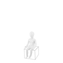 Unbreakable children's mannequin, 4 years, abstract head, recyclable mannequin made of ABS plastic, glossy white, pose 8