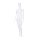 Unbreakable female mannequin, semi-abstract head, recyclable mannequin made from ABS plastic, matte white, pose 37