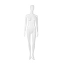 Unbreakable women's mannequin, abstract head, recyclable mannequin made of ABS plastic, glossy white, pose 37