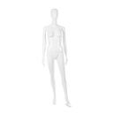 Unbreakable women's mannequin, abstract head, recyclable mannequin made of ABS plastic, glossy white, pose 42