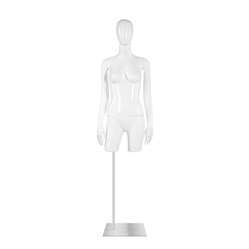Female torso,abstract head, white glossy, excl base