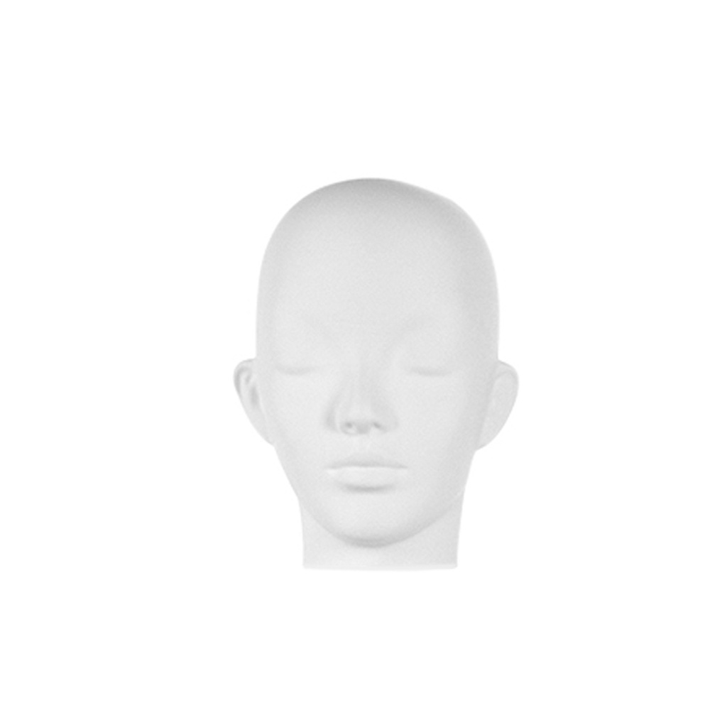 BINK - Unbreakable semi-abstract female head, recyclable from ABS plastic, matte white