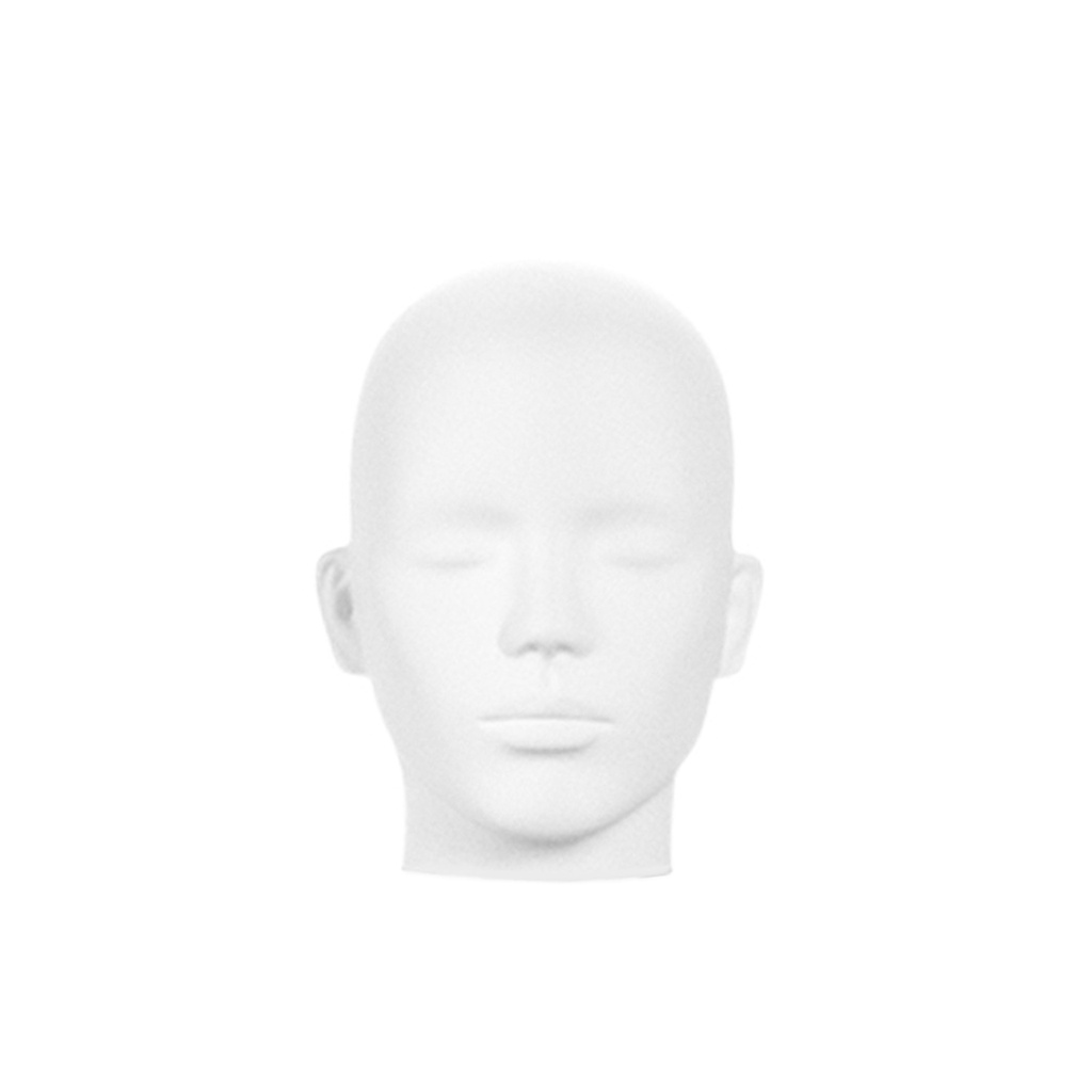 BINK - Unbreakable semi-abstract male head, recyclable from ABS plastic, matte white