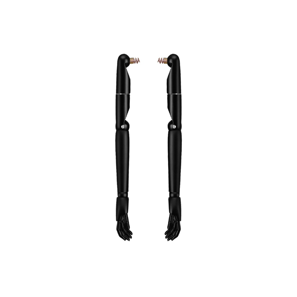 Pair of articulated wooden arms for couture torso, children, 12 year, lacquered matt black