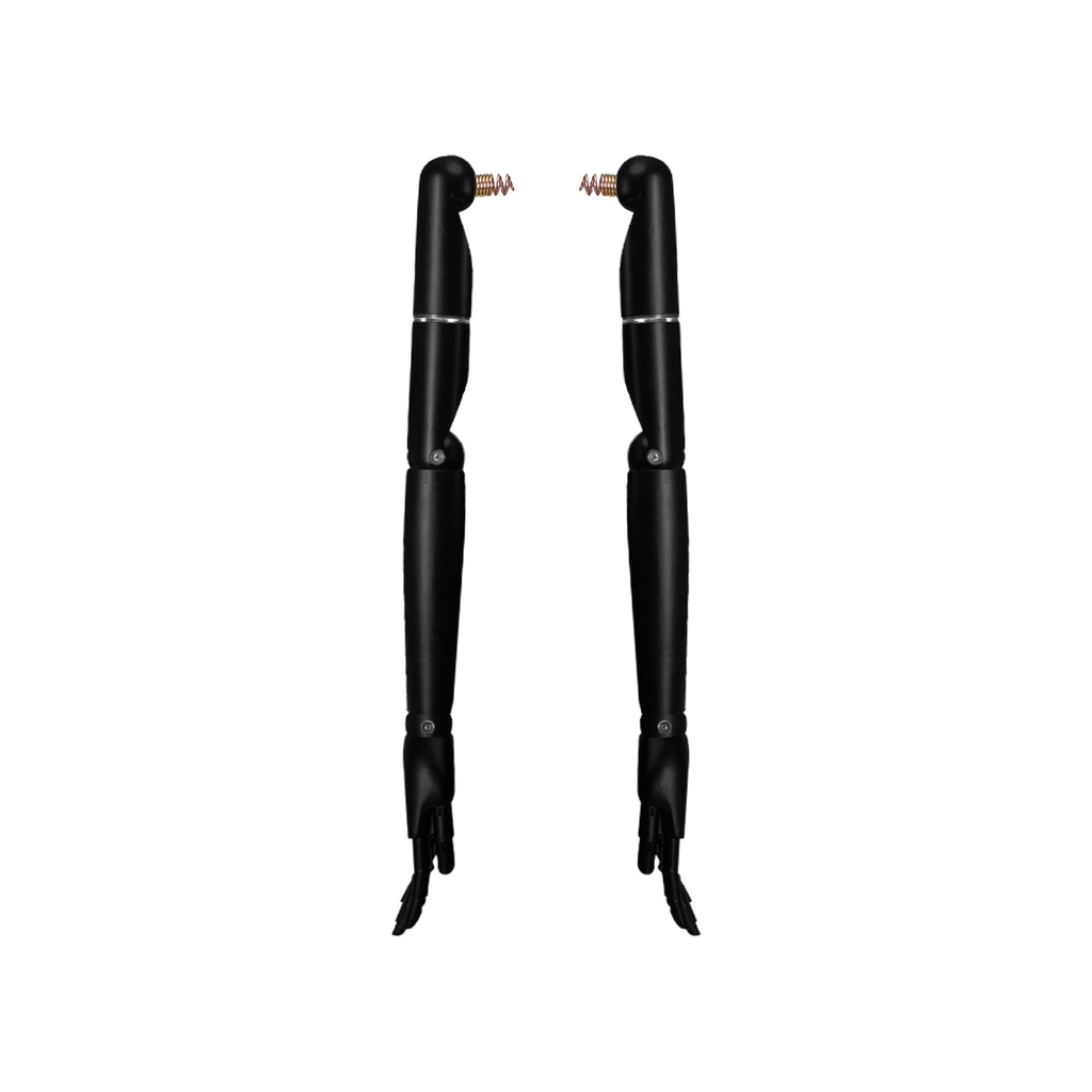 BINK - Pair of articulated wooden arms, female, for couture buste, lacquered matt black