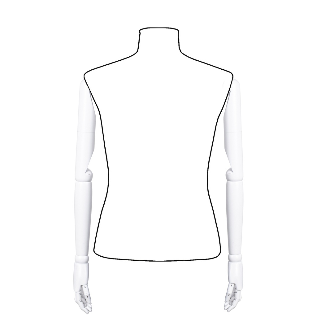 BINK - Pair of articulated wooden arms, male, for couture buste, lacquered matt white