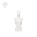 Dress form without legs, female, size 36, covered with white woven fabric, removable head