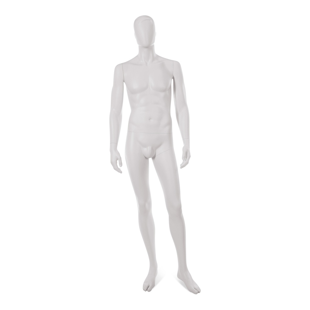 BINK - Mannequin homme, tête abstraite, blanc mat