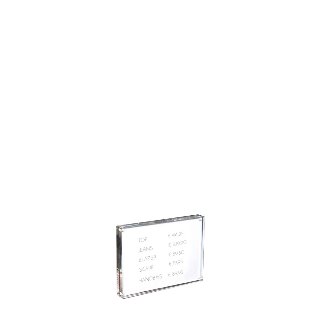 BINK - Price system with magnet, plexi, transparent