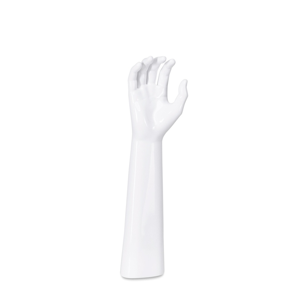 Plastic male hand, PVC, sprayed white glossy