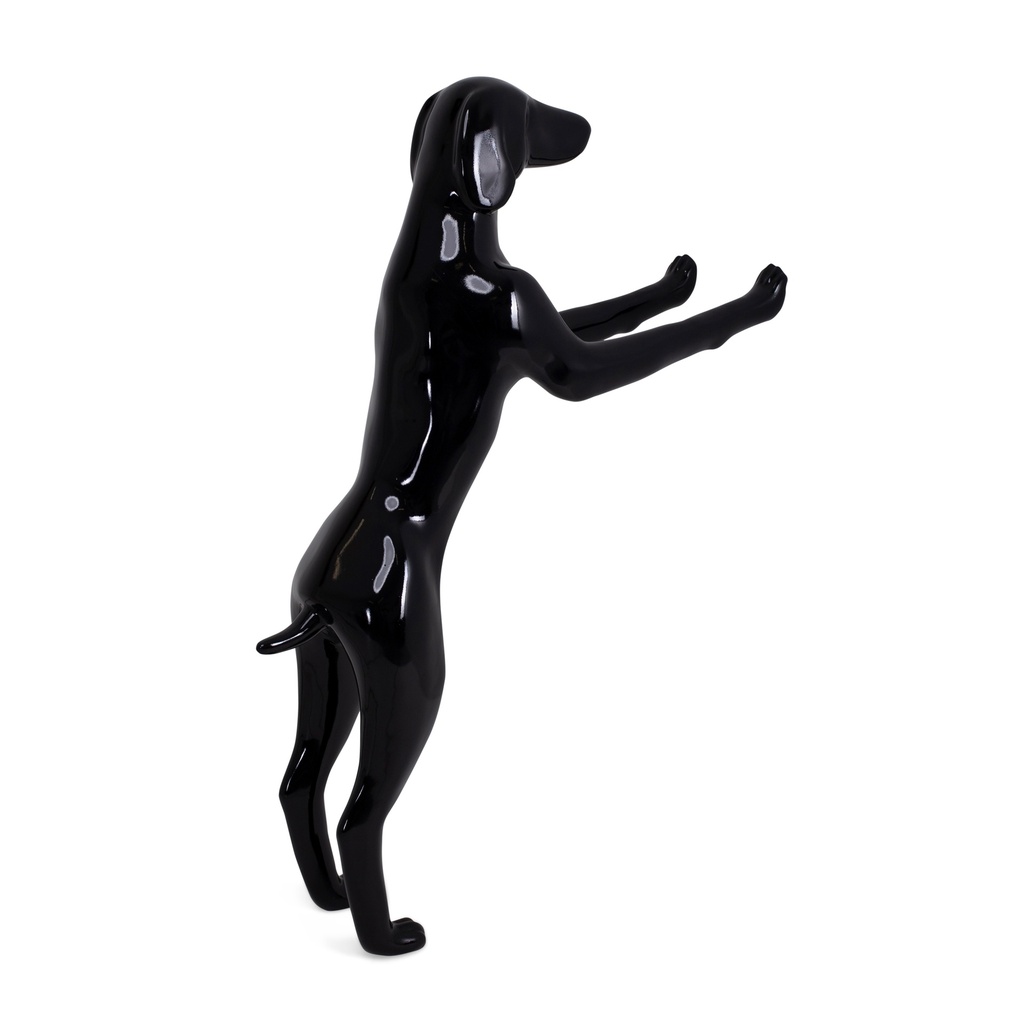 BINK - Dog mannequin display, prop, plastic, black high gloss, standing pose
