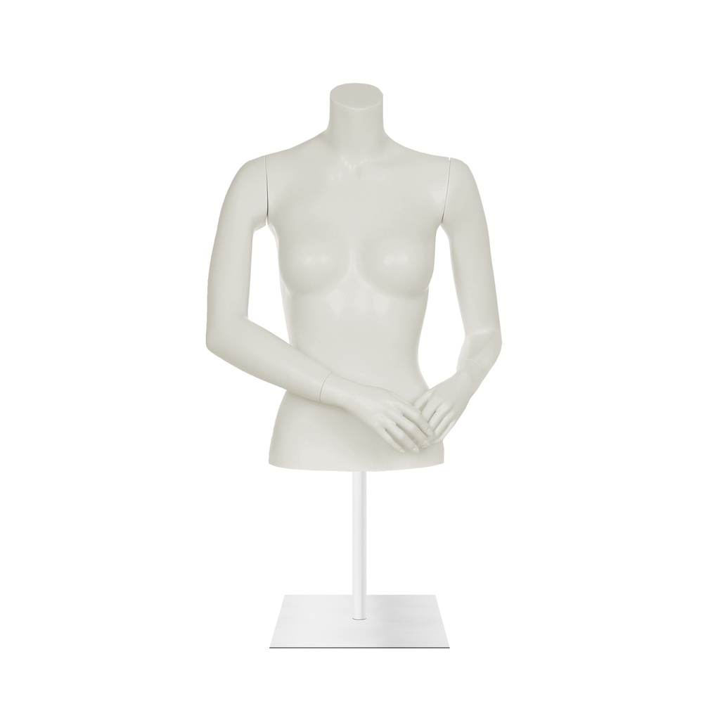 BINK - Female torso, cut underneath waist, w/ arms, white