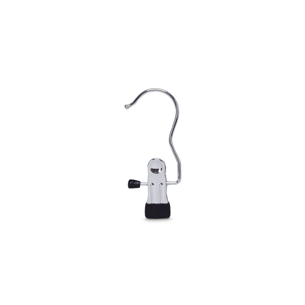 BINK - Metal peg clothes hanger, 1 clip, for scarfs and other accessories, chromed metal - box of 50 pcs