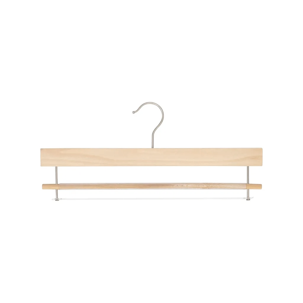 BINK - Cloth hanger, lotus wood, nickel, clear varnish - box of 100 pcs