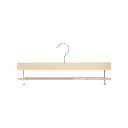 Cloth hanger, lotus wood, nickel, clear varnish - box of 100 pcs
