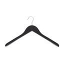 Cloth hanger, lotus wood, hook nickel, black mat - box of 50 pcs.