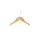 Clothes hanger for children's clothes, lotus wood, clear varnish, 26 cm, shiny hook - box of 100 pcs