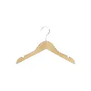 Clothes hanger for children's clothes, lotus wood, clear varnish, 30 cm, shiny hook - box of 100 pcs
