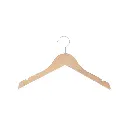 Clothes hanger for children's clothes, lotus wood, clear varnish, 35 cm, shiny hook - box of 100 pcs