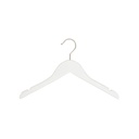 White clothes hanger for children's clothes, lotus wood, white matt finish, 35 cm, matt hook - box of 100 pcs