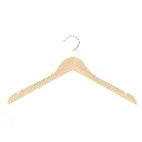 Clothes hanger for adult clothes, lotus wood, clear varnish, 44cm, shiny hook - box of 100 pcs