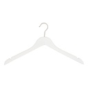 White clothes hanger for adult clothes, lotus wood, white matt finish, 44cm, matt hook - box of 100 pcs
