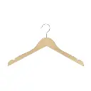 Clothes hanger with anti-slip for women's clothes, lotus wood, clear varnish, 41 cm, matt hook - box of 100 pcs