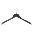 Black clothes hanger with anti-slip for adult clothes, lotus wood, matt black finish, 44 cm, matt hook - box of 100 pcs
