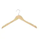 Clothes hanger with anti-slip for adult clothes, lotus wood, clear varnish, 44 cm, matt hook - box of 100 pcs