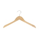Clothes hanger straight for women's clothes, lotus wood, clear varnish, 41 cm, shiny hook - box of 100 pcs
