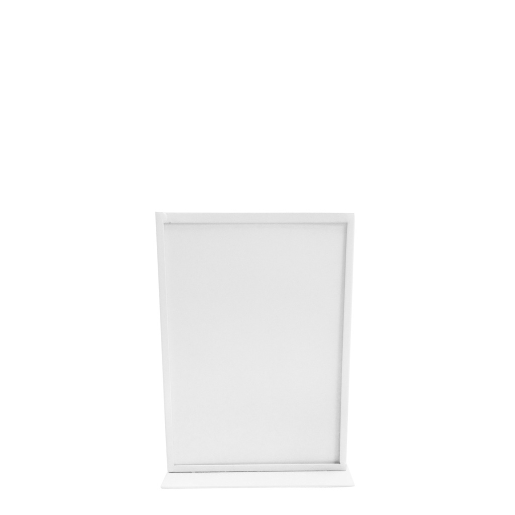 BINK - Info stand A4 portrait, white powder-coated finish
