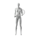 Tennis / padel mannequin, female, grey, abstract head, standing pose 02